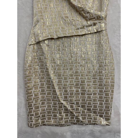 NWT Lauren Ralph Lauren Gold Dress 12 Holiday Party Cocktail - Picture 3 of 10